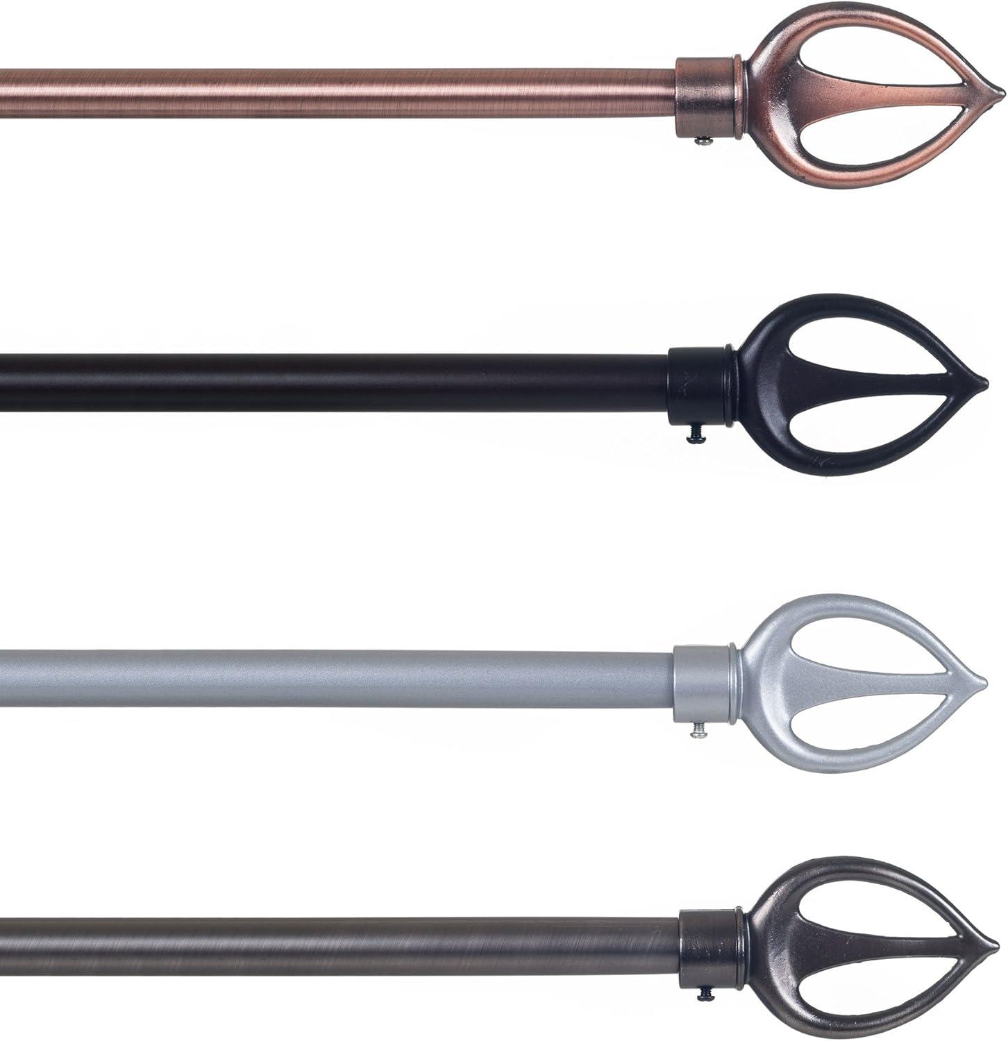 imageLavish Home Curtain Rods and Hardware Decorative Crystal Ball Rods for Home Dcor in Bedroom Living Room and Kitchen Curtains 4886 SilverBronze 62 144