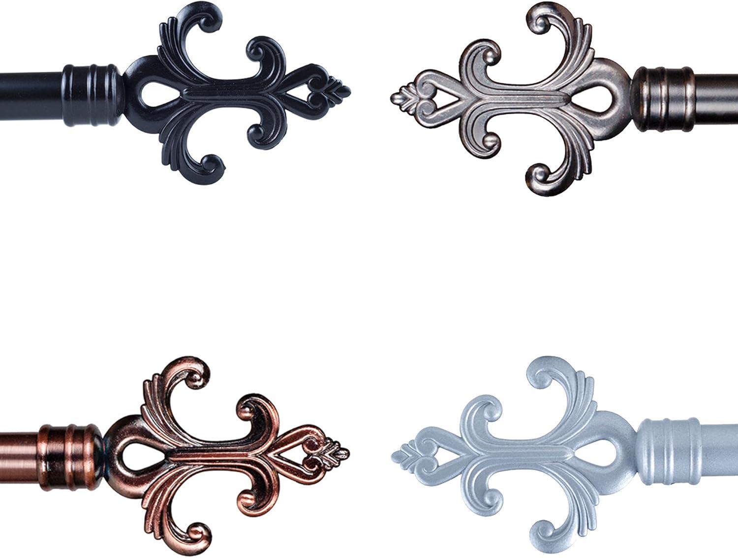 imageLavish Home Curtain Rods and Hardware Decorative Crystal Ball Rods for Home Dcor in Bedroom Living Room and Kitchen Curtains 4886 SilverBronze 62 144