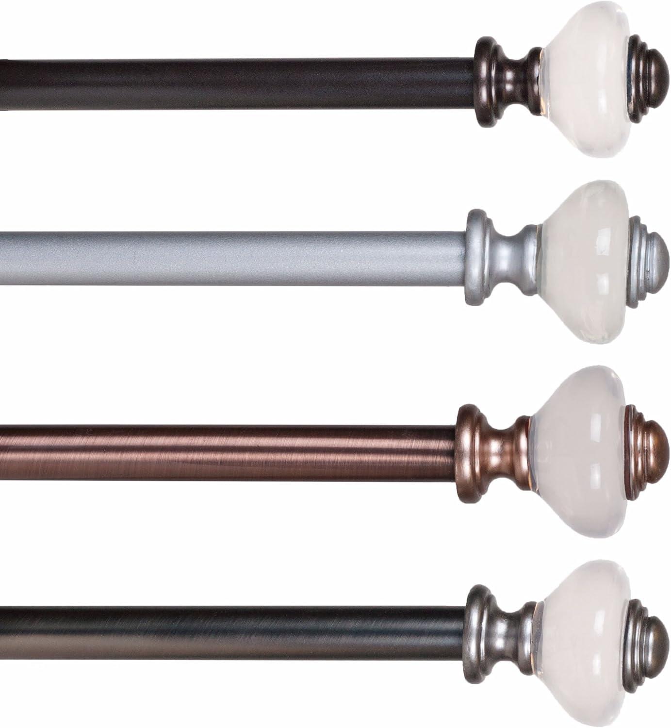 imageLavish Home Curtain Rods and Hardware Decorative Crystal Ball Rods for Home Dcor in Bedroom Living Room and Kitchen Curtains 4886 SilverBronze 62 144