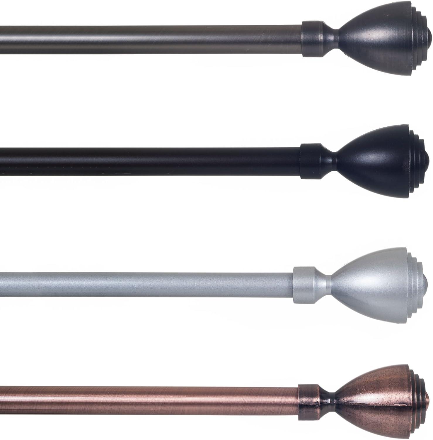 imageLavish Home Curtain Rods and Hardware Decorative Crystal Ball Rods for Home Dcor in Bedroom Living Room and Kitchen Curtains 4886 SilverCopper 62 144