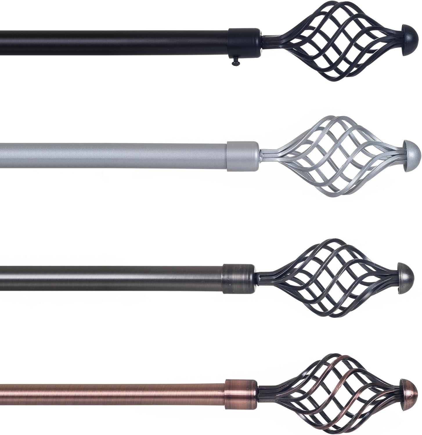 imageLavish Home Curtain Rods and Hardware Decorative Crystal Ball Rods for Home Dcor in Bedroom Living Room and Kitchen Curtains 4886 SilverCopper 62 144