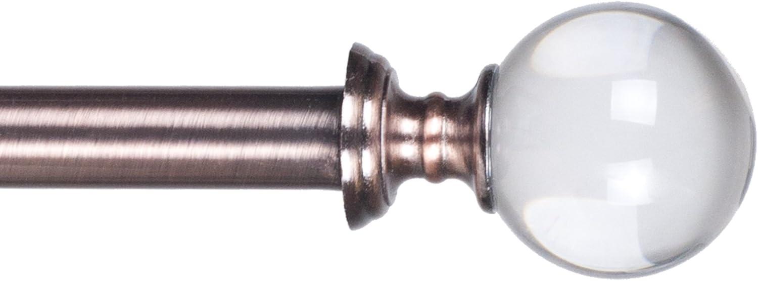 imageLavish Home Curtain Rods and Hardware Decorative Crystal Ball Rods for Home Dcor in Bedroom Living Room and Kitchen Curtains 4886 SilverCopper 62 144