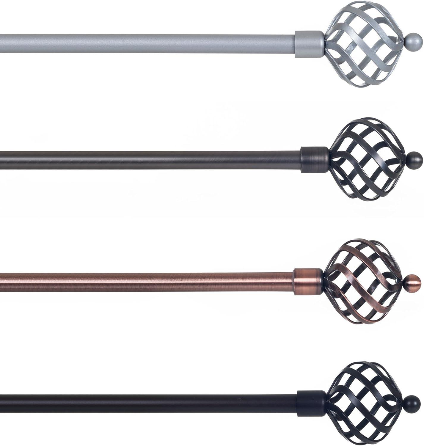 imageLavish Home Curtain Rods and Hardware Decorative Crystal Ball Rods for Home Dcor in Bedroom Living Room and Kitchen Curtains 4886 SilverCopper 62 144