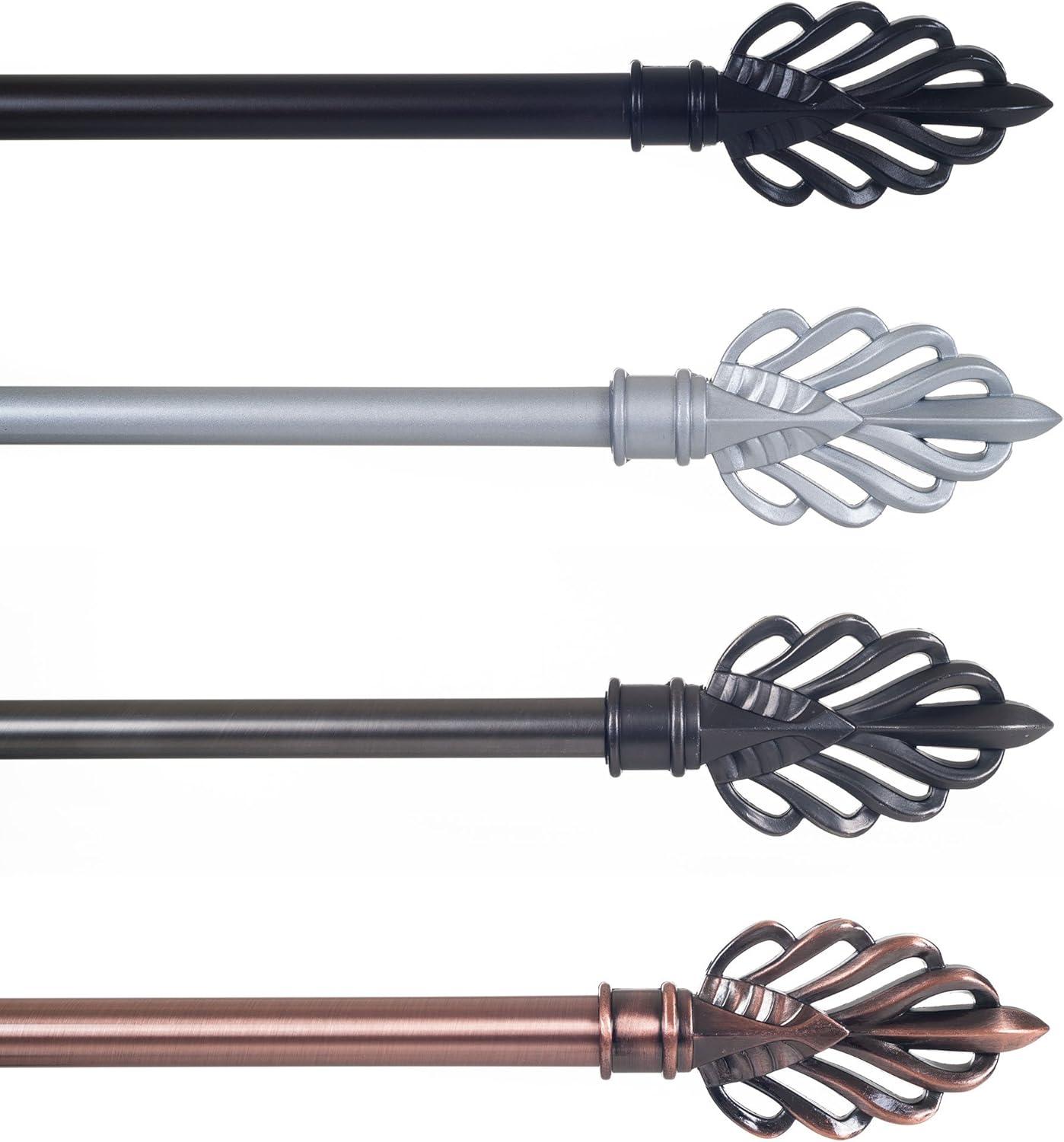imageLavish Home Curtain Rods and Hardware Decorative Crystal Ball Rods for Home Dcor in Bedroom Living Room and Kitchen Curtains 4886 SilverCopper 62 144