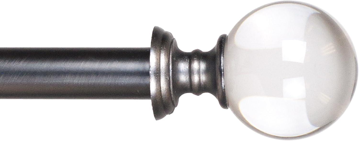 imageLavish Home Curtain Rods and Hardware Decorative Crystal Ball Rods for Home Dcor in Bedroom Living Room and Kitchen Curtains 4886 SilverPewter 62 144