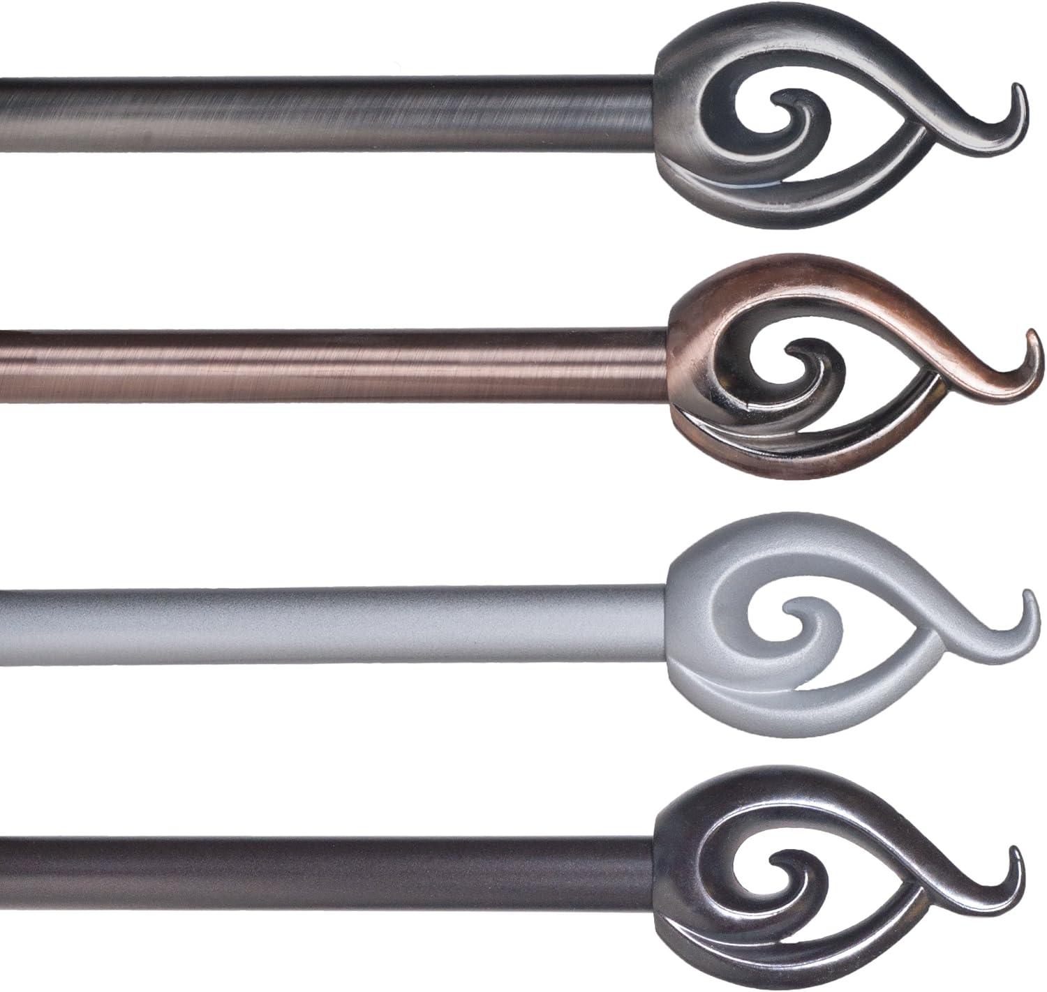 imageLavish Home Curtain Rods and Hardware Decorative Crystal Ball Rods for Home Dcor in Bedroom Living Room and Kitchen Curtains 4886 SilverPewter 62 144