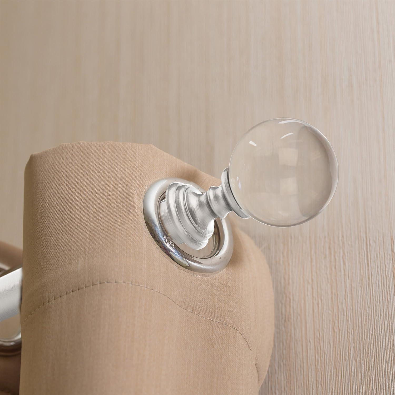 imageLavish Home Curtain Rods and Hardware Decorative Crystal Ball Rods for Home Dcor in Bedroom Living Room and Kitchen Curtains 4886 SilverSilver
