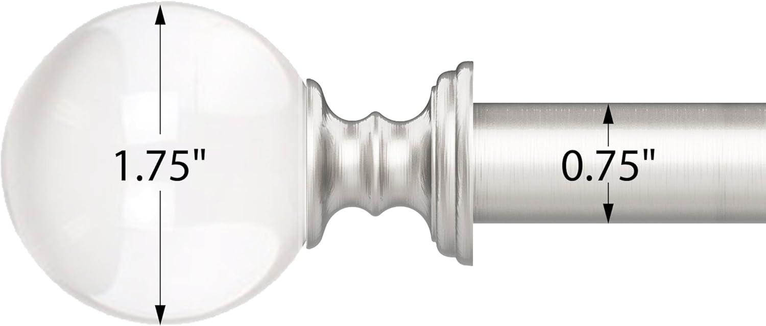 imageLavish Home Curtain Rods and Hardware Decorative Crystal Ball Rods for Home Dcor in Bedroom Living Room and Kitchen Curtains 4886 SilverSilver
