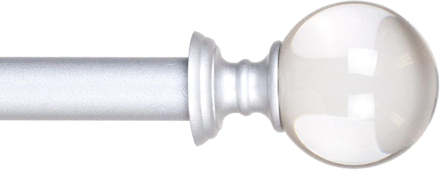imageLavish Home Curtain Rods and Hardware Decorative Crystal Ball Rods for Home Dcor in Bedroom Living Room and Kitchen Curtains 4886 SilverSilver 62 144