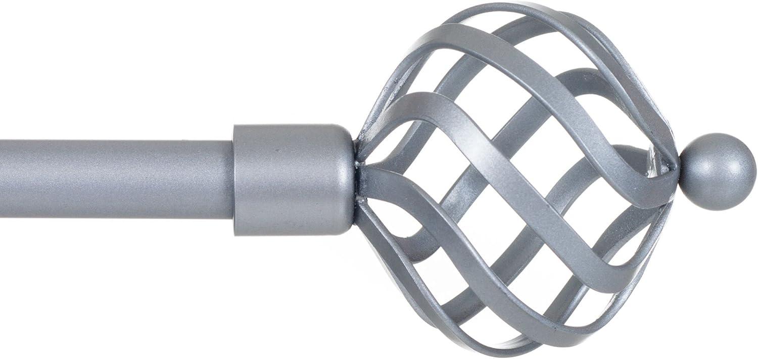imageLavish Home Curtain Rods and Hardware Decorative Crystal Ball Rods for Home Dcor in Bedroom Living Room and Kitchen Curtains 4886 SilverSilver 62 144