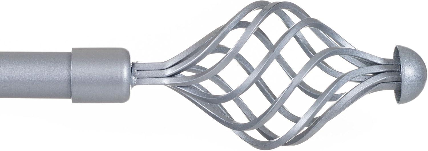 imageLavish Home Curtain Rods and Hardware Decorative Crystal Ball Rods for Home Dcor in Bedroom Living Room and Kitchen Curtains 4886 SilverSilver 62 144
