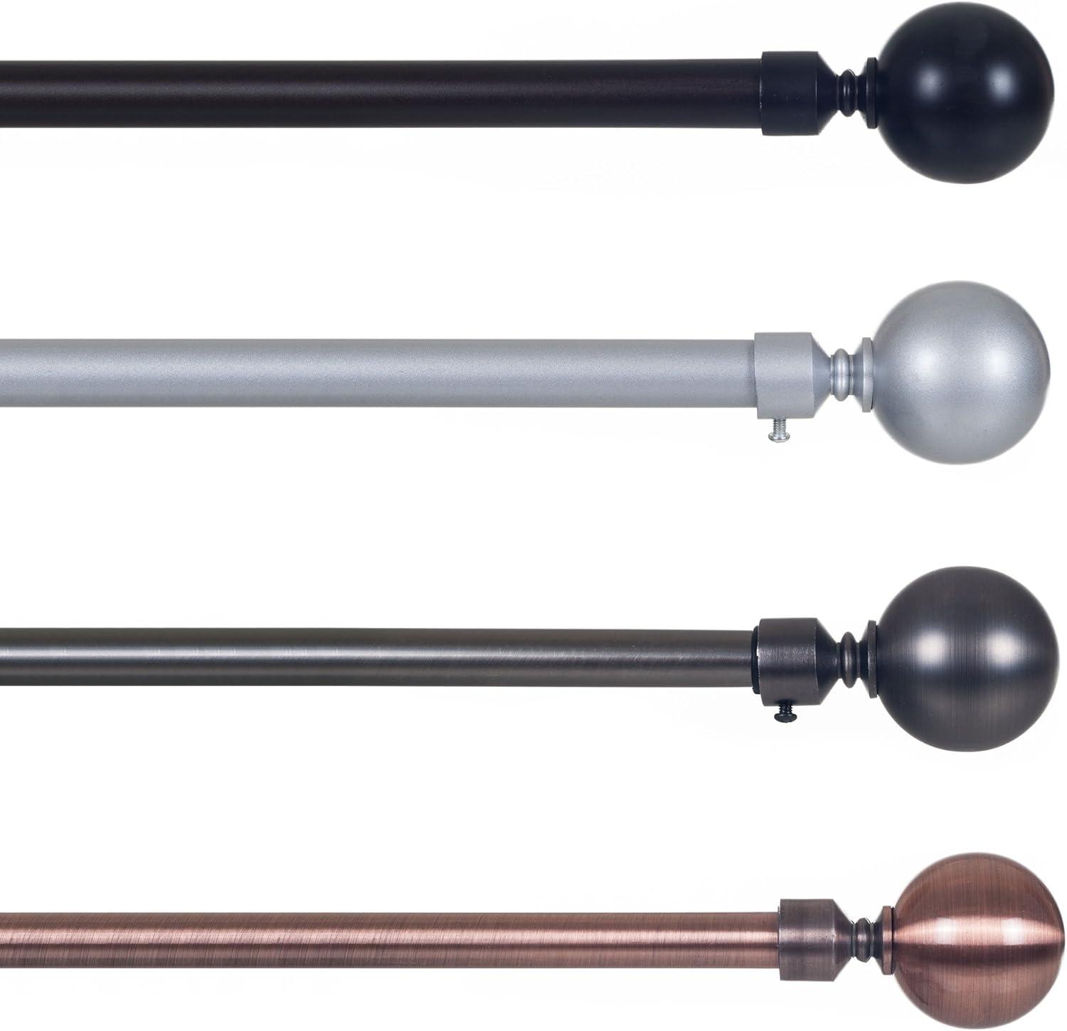 imageLavish Home Curtain Rods and Hardware Decorative Crystal Ball Rods for Home Dcor in Bedroom Living Room and Kitchen Curtains 4886 SilverSilver 62 144