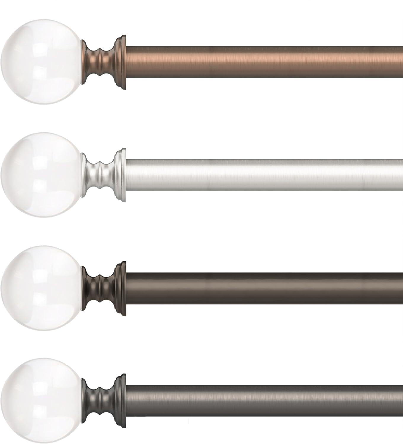 imageLavish Home Curtain Rods and Hardware Decorative Crystal Ball Rods for Home Dcor in Bedroom Living Room and Kitchen Curtains 4886 SilverSilver