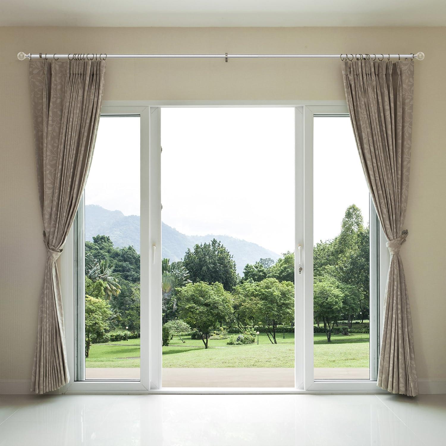 imageLavish Home Curtain Rods and Hardware Decorative Crystal Ball Rods for Home Dcor in Bedroom Living Room and Kitchen Curtains 4886 SilverSilver
