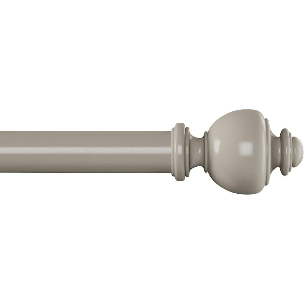 image1Inch Curtain Rod Decorative Modern Urn Finials amp Hardware For Home Decor in Bedroom Living Room amp Kitchen 66120Inch by Lavish Home Gray
