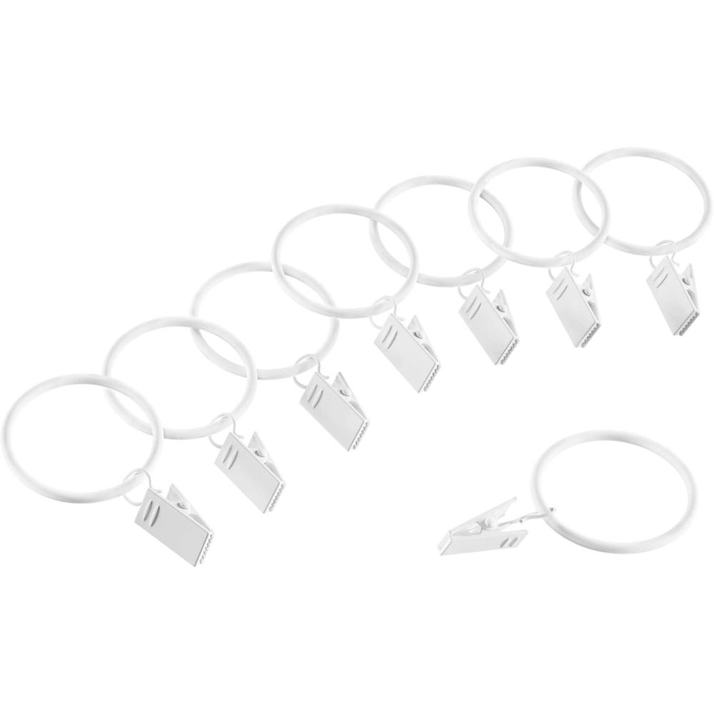 imageLavish Home Curtain Rod Ring Clips125Inch Bronze Set of 8White