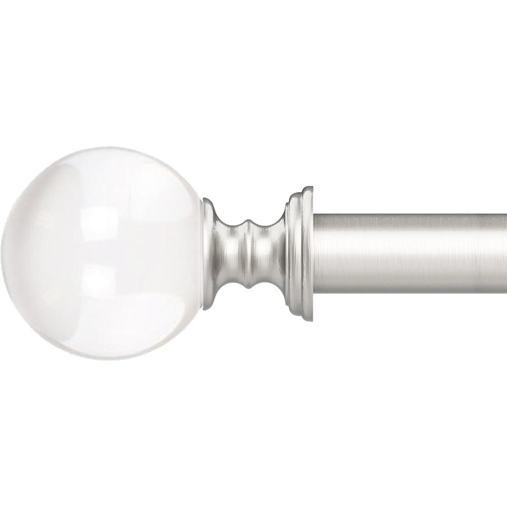 imageLavish Home Curtain Rods and Hardware Decorative Crystal Ball Rods for Home Dcor in Bedroom Living Room and Kitchen Curtains 4886 SilverSilver