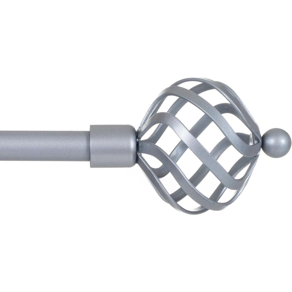 imageLavish Home Twisted Sphere Curtain Rod 34 inch  Silver