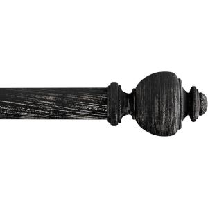 1-Inch Curtain Rod – Decorative Modern Urn Finials & Hardware- For Home Decor in Bedroom, Living Room & Kitchen, 48-84-inch by Lavish Home (Black)