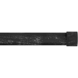 Lavish Home 1-Inch Curtain Rod- Decorative End Cap Style Finials & Hardware- For Home Decor in Bedroom, Living Room & Kitchen, 48-84-Inch (Black)