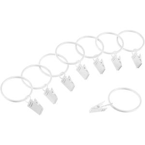 Lavish Home Curtain Rod Ring Clips,1.25-Inch, Bronze, Set of 8(White)