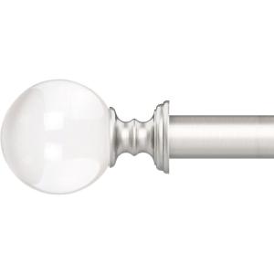 Lavish Home Curtain Rods and Hardware – Decorative Crystal Ball Rods for Home Décor in Bedroom, Living Room, and Kitchen Curtains, 48″-86″, Silver(Silver)