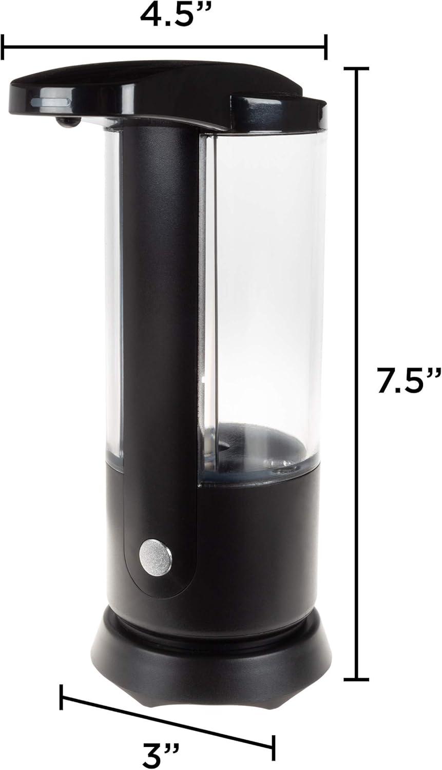 imageTrademark Home Automatic Soap Dispenser Battery Operated Touchless HandsFree Dispensing Bathroom or Kitchen Accessory with Motion Sensor by Lavish Home BlackClear L45 x W3 x H75