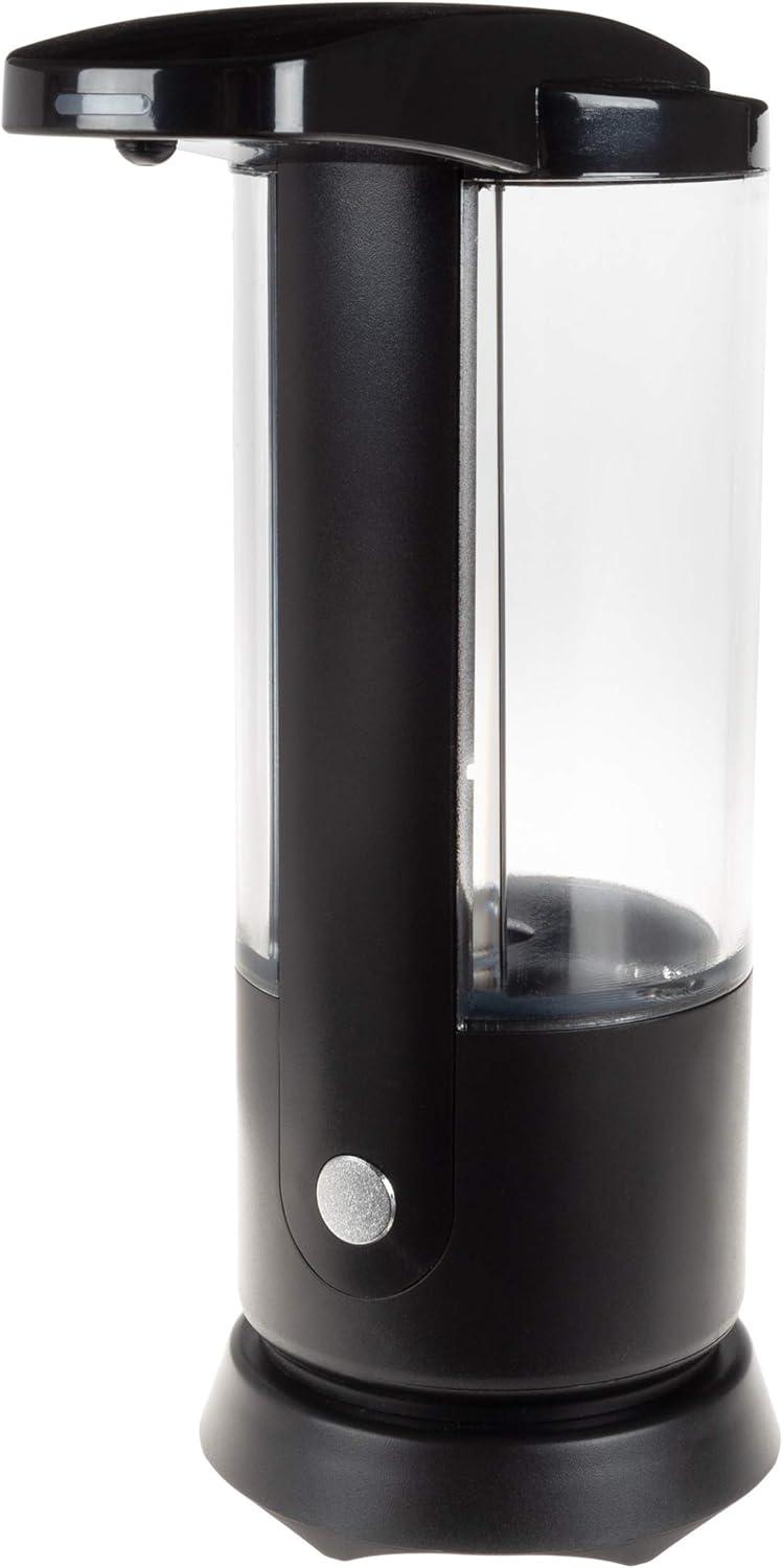 imageTrademark Home Automatic Soap Dispenser Battery Operated Touchless HandsFree Dispensing Bathroom or Kitchen Accessory with Motion Sensor by Lavish Home BlackClear L45 x W3 x H75