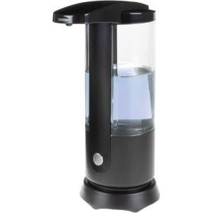 Trademark Home Automatic Soap Dispenser – Battery Operated Touchless Hands-Free Dispensing Bathroom or Kitchen Accessory with Motion Sensor by Lavish Home, Black/Clear, (L)4.5” x (W)3” x (H)7.5”.