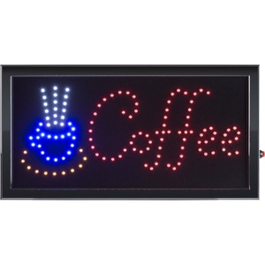 Coffee LED Sign- Lighted Neon Electric Display Sign With Animation and Energy Efficient LED For Home, Business, Special Events by Lavish Home(Coffee)