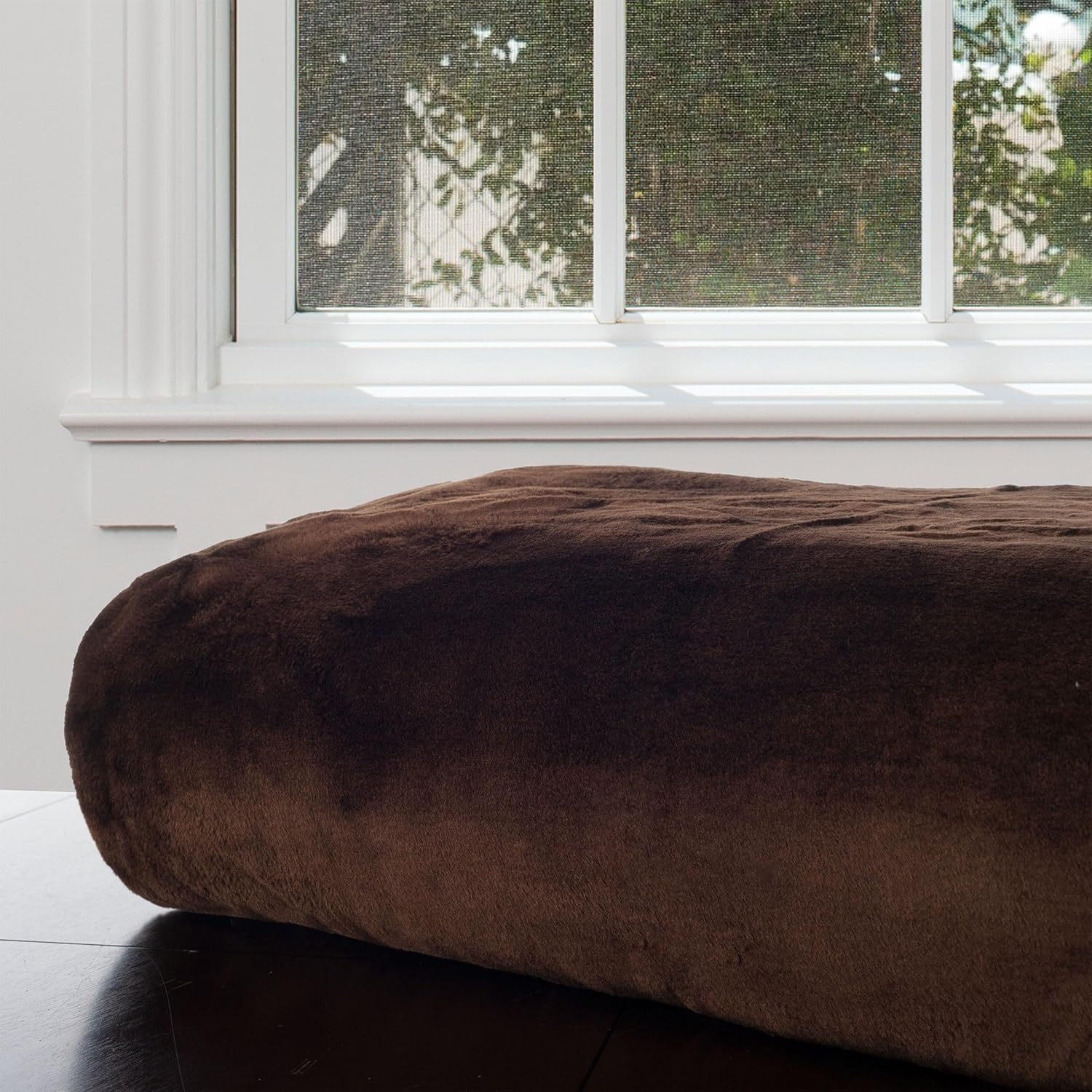 image:imageLavish Home Faux Fur Throw Blanket Oversized 91x81 Soft MinkStyle MachineWashable Bedding 78lb Heavy Throw Blanket for Bed or Sofa CoffeeCoffee