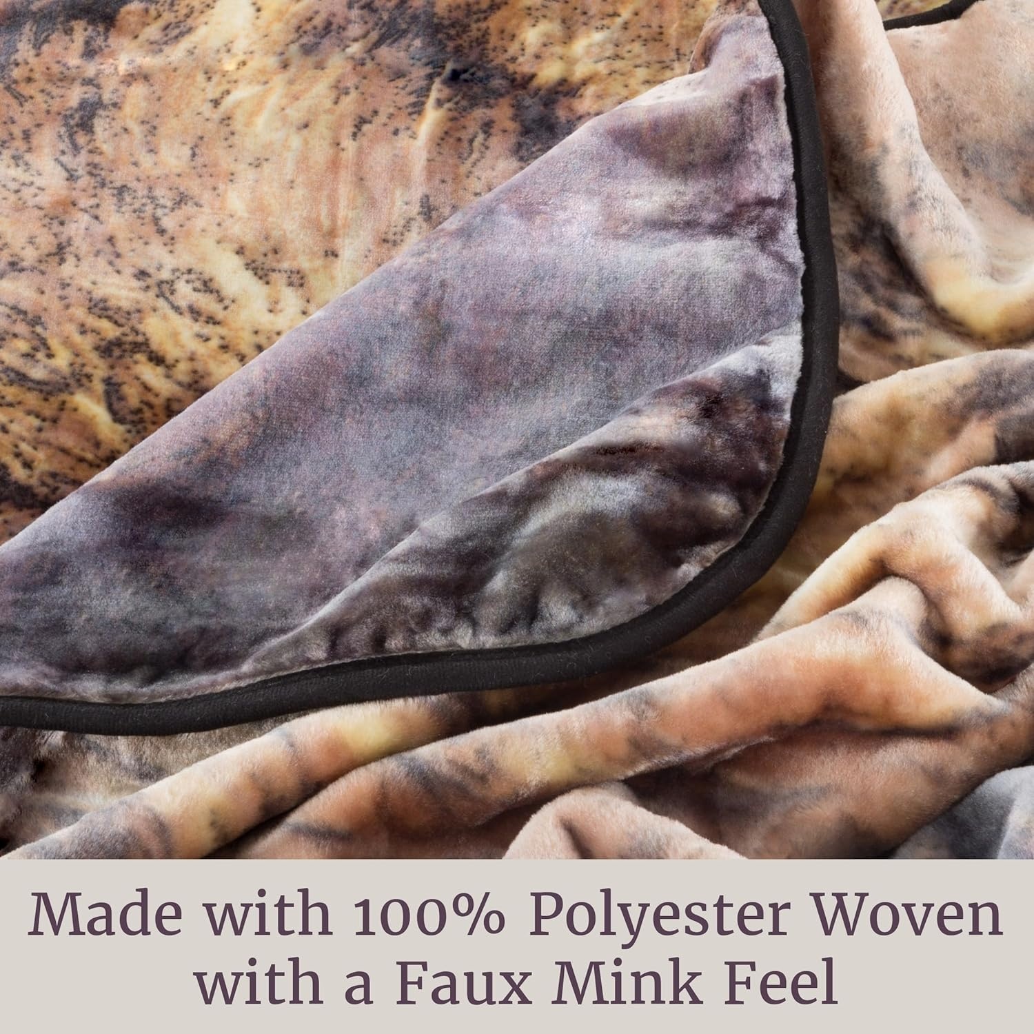 image:imageLavish Home Wolf Blanket 80x92inch Printed Pair of Wolves Blanket Plush Thick 8lb Faux Mink Queen Throw for Couch Sofa or Bed