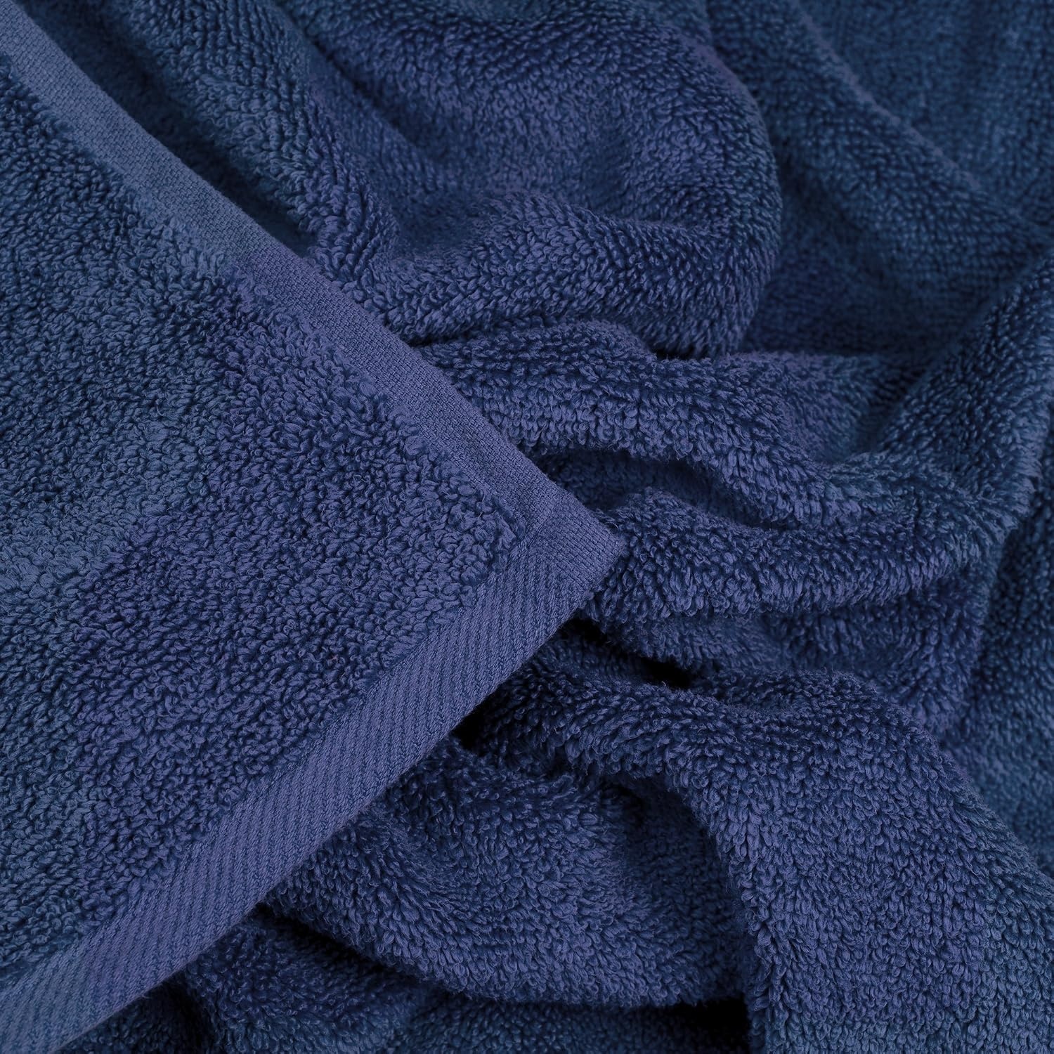 image:image6PC Towel Set Cotton Bathroom Accessories with 2 Bath Towels 2 Hand Cloths and 2 Washcloths Machine Washable Bath Sheets by Lavish Home TaupeNavy