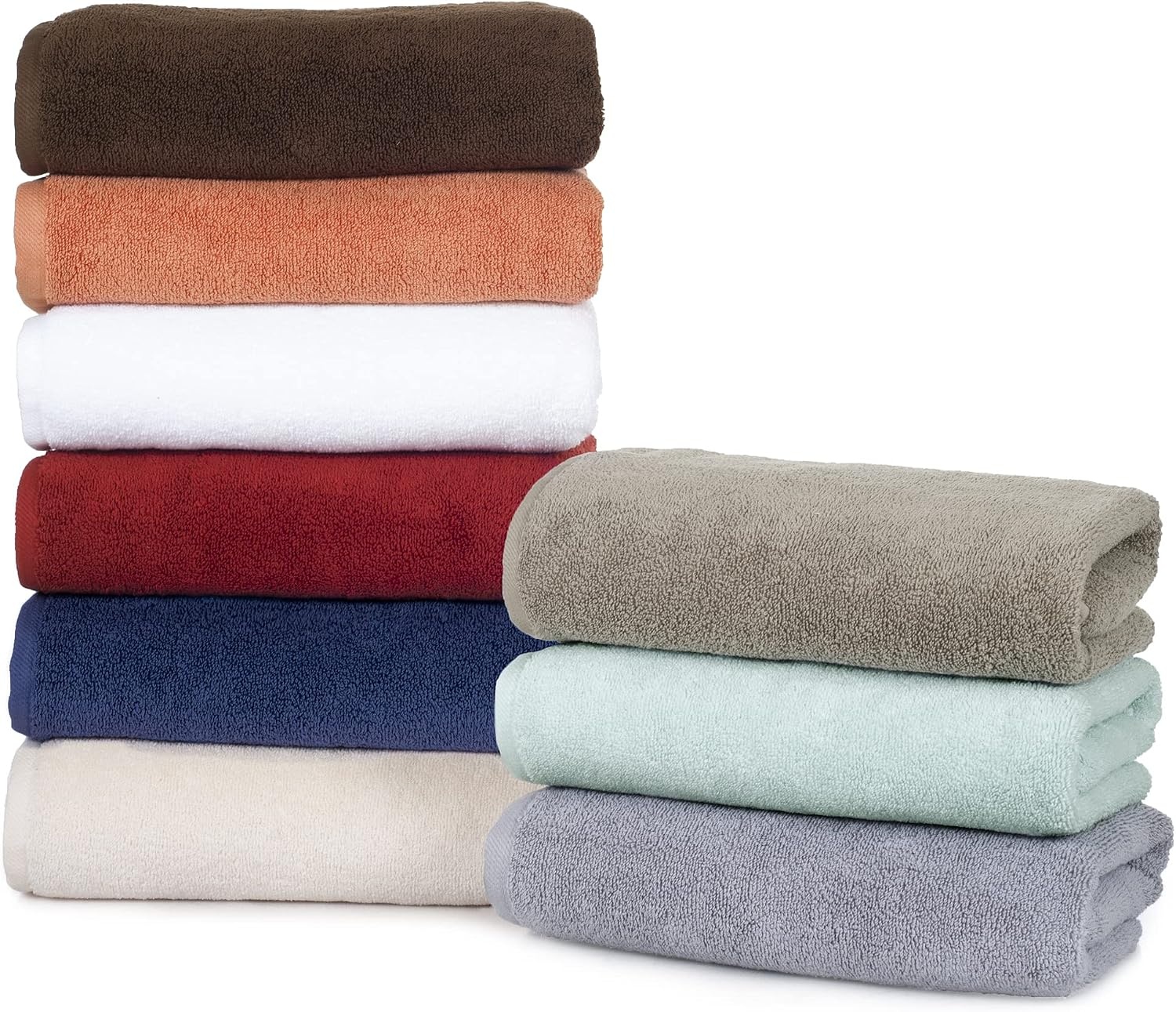 image:image6PC Towel Set Cotton Bathroom Accessories with 2 Bath Towels 2 Hand Cloths and 2 Washcloths Machine Washable Bath Sheets by Lavish Home TaupeWhite
