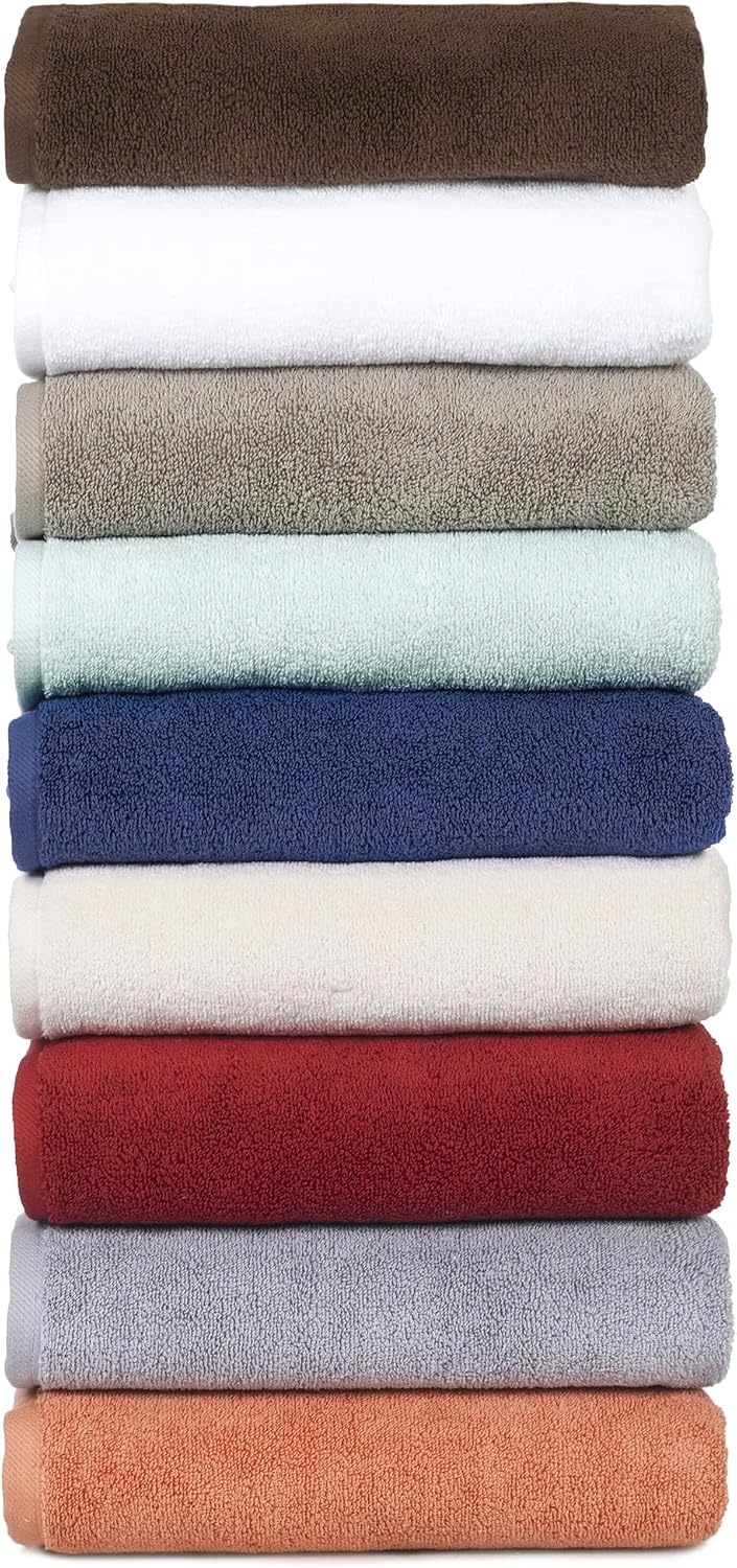 image:image6PC Towel Set Cotton Bathroom Accessories with 2 Bath Towels 2 Hand Cloths and 2 Washcloths Machine Washable Bath Sheets by Lavish Home TaupeWhite