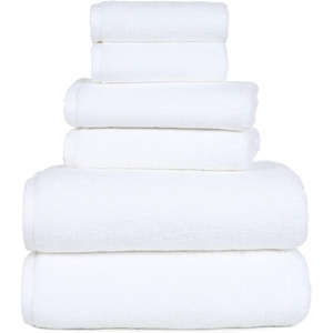 6PC Towel Set – Cotton Bathroom Accessories with 2 Bath Towels, 2 Hand Cloths, and 2 Washcloths – Machine Washable Bath Sheets by Lavish Home (Taupe)(White)