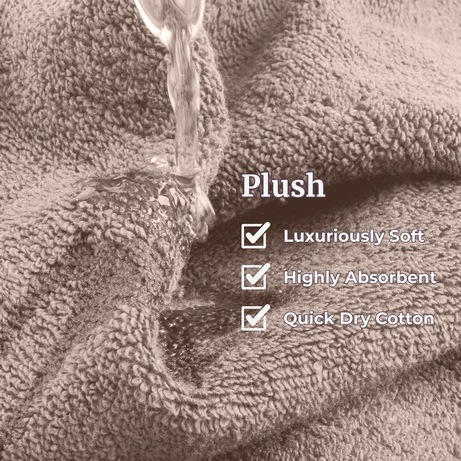 image:imageLavish Home 6 Piece Bathroom Towels Set 525GSM 100 Cotton Bathroom Essentials 2 Bath Sheets 2 Hand Towels and 2 Wash Cloths for Bath Shower Gym Spa and Dorm Room WhiteTaupe and Black