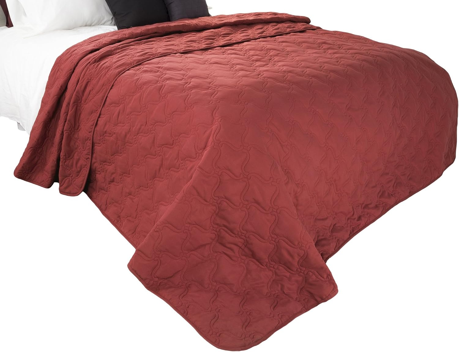 image:imageSolid Color Quilt by Lavish Home King BlackBurgundy