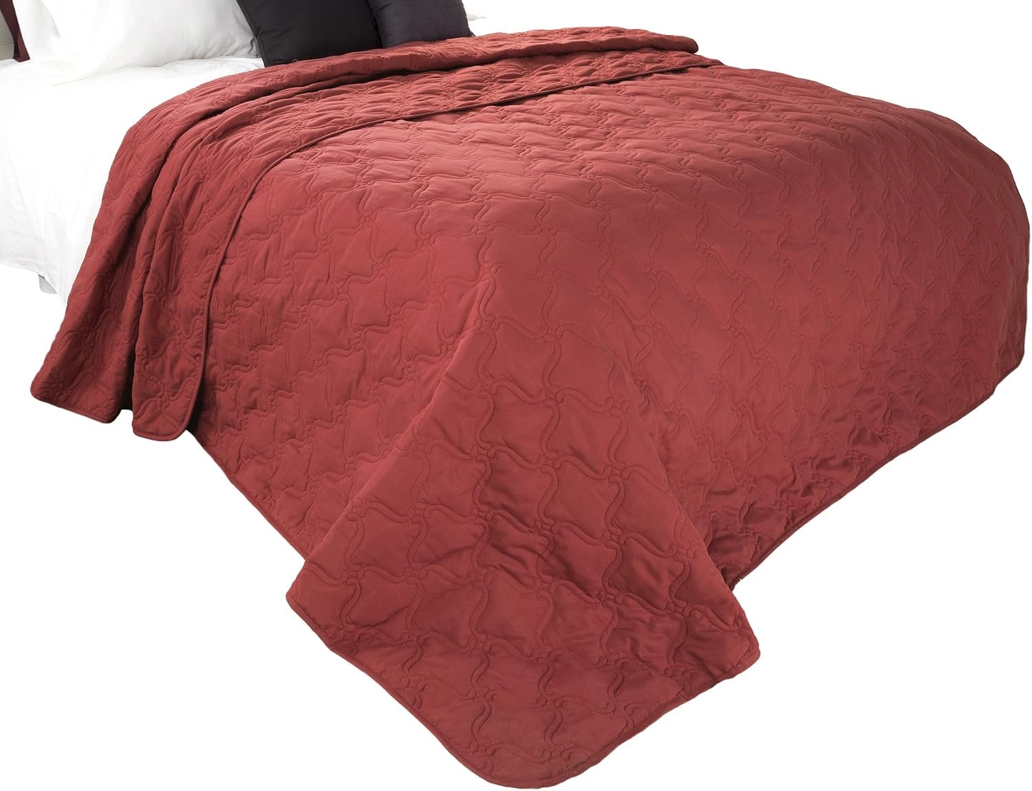 image:imageSolid Color Quilt by Lavish Home King BlackBurgundy