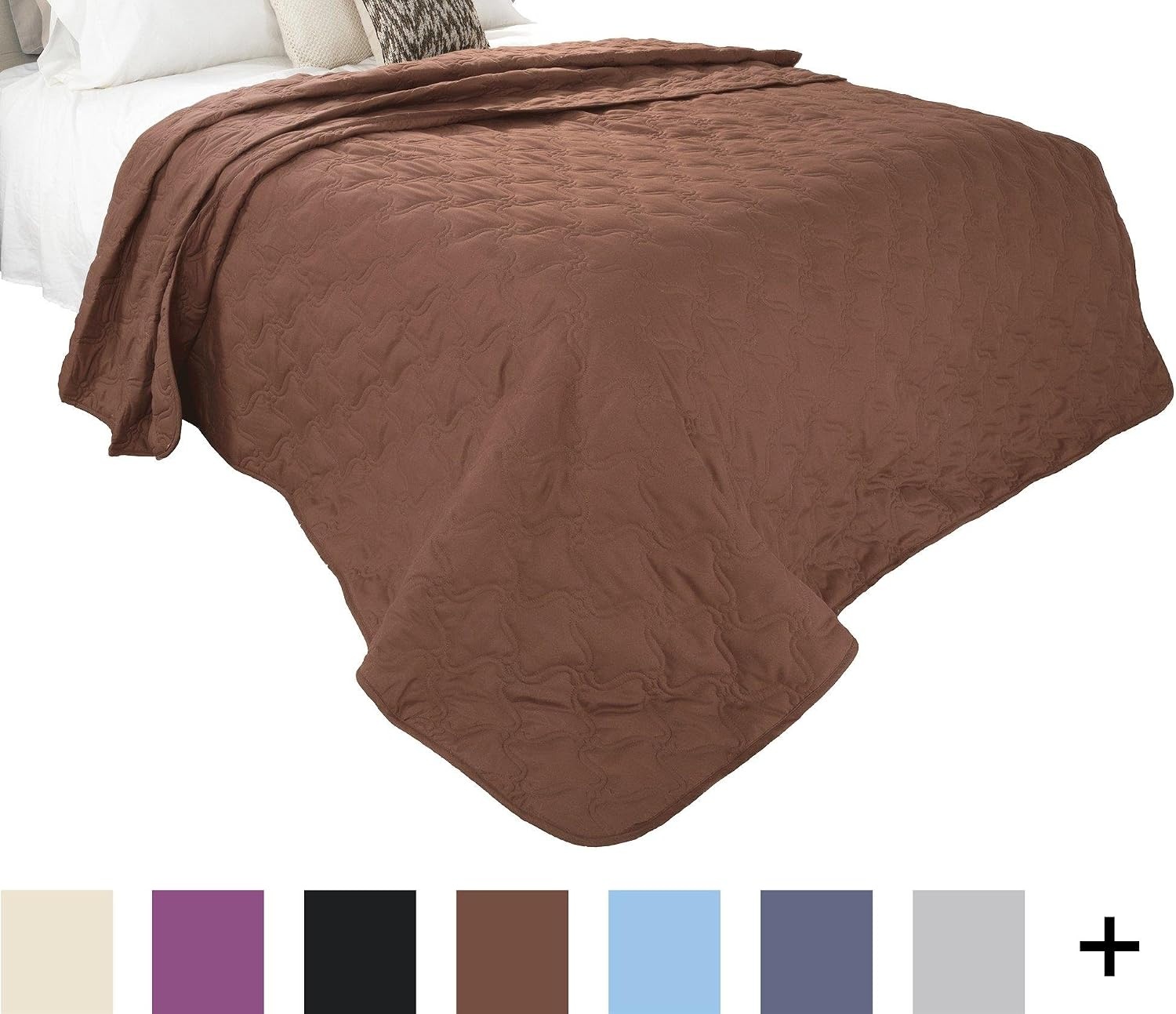 image:imageSolid Color Quilt by Lavish Home King BlackChocolate