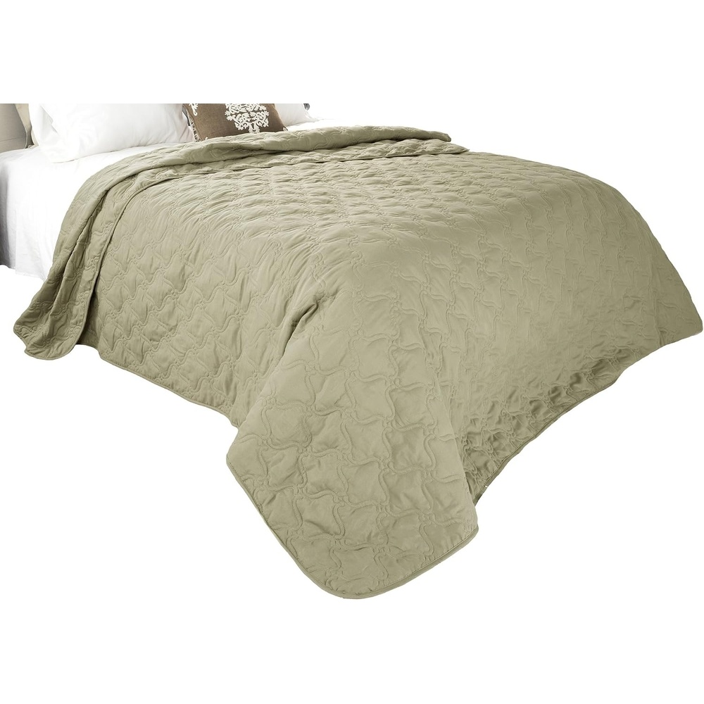 image:imageSolid Color Quilt by Lavish Home King BlackGreen