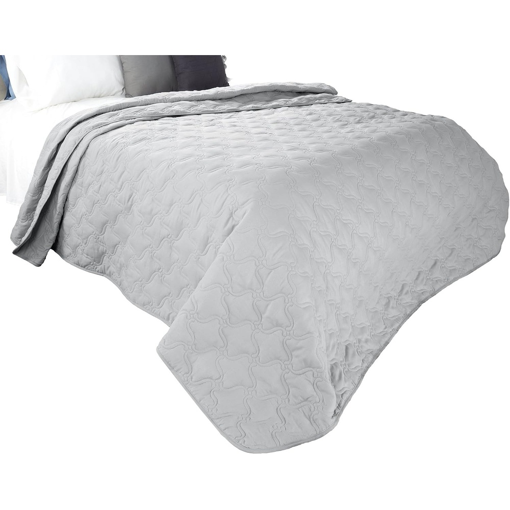 image:imageSolid Color Quilt by Lavish Home King BlackSilver