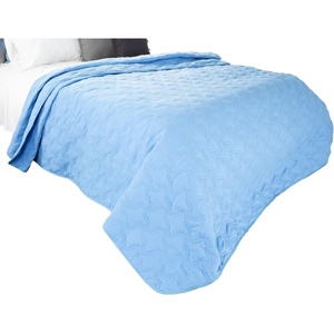 Solid Color Quilt by Lavish Home King – Black(Blue)