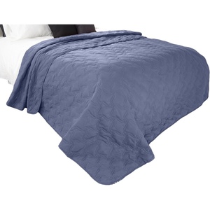 Solid Color Quilt by Lavish Home King – Black(Navy)