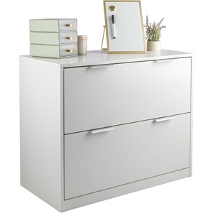 2 Drawer File Cabinet – Wooden Lateral Filing Cabinet with 2 Large Storage Drawers and Adjustable Hanging File Bars – Printer Stand for Home Office Organization and Storage by Lavish Home (White)