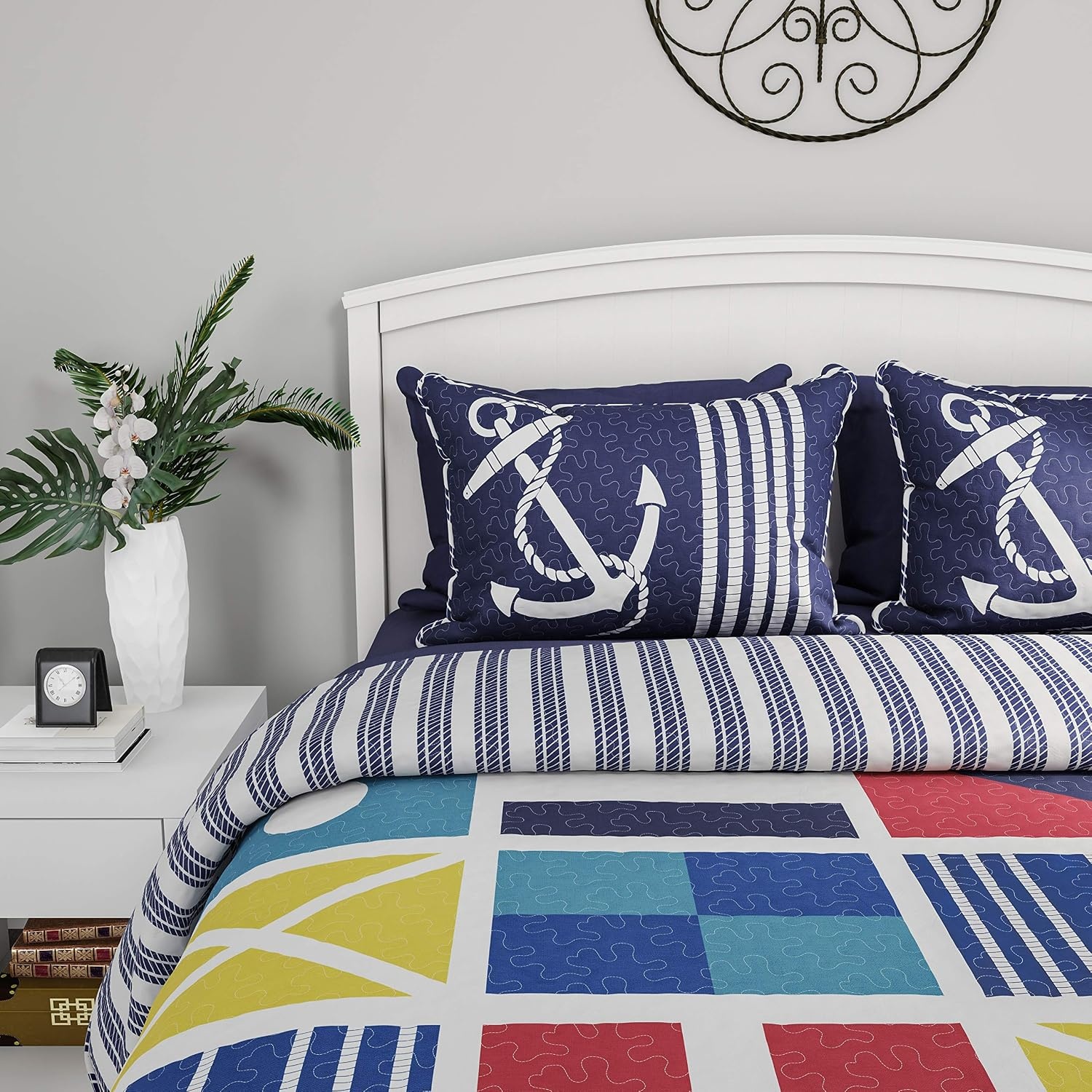 image:image2Piece Twin Quilt Set CoastalThemed Reversible Bedspread with Sham Lightweight Breathable Hypoallergenic Microfiber Bedding by Lavish Home