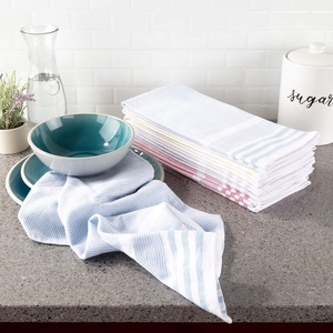 Lavish Home Kitchen Towels- Set of 8-16″x28″, Multiple(Set of 8)