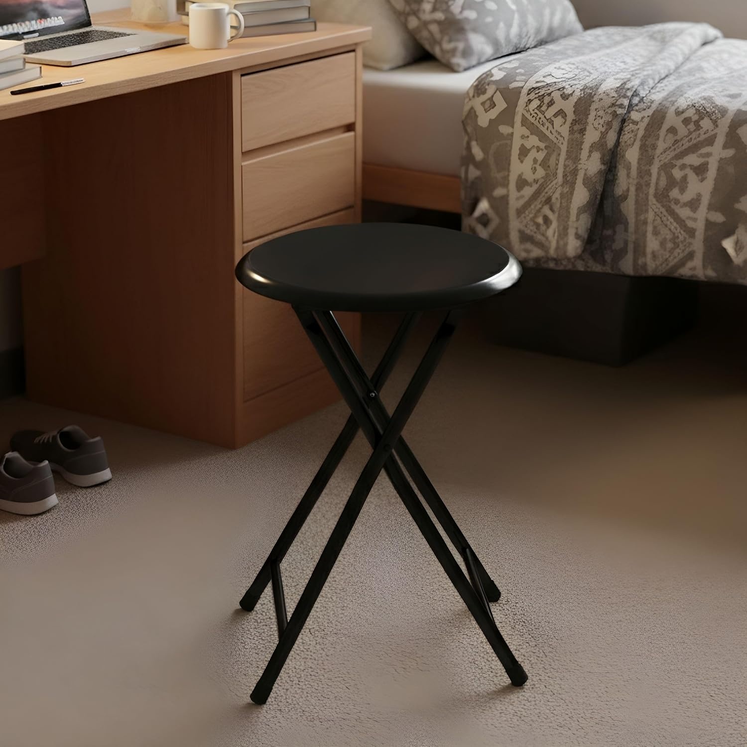 image:imageFolding Stool Portable Backless 18Inch Stool with 225lb Capacity Single Collapsible Counter Bar Stools Compact Folding Chair for Kitchen or Rec Room Camping Indoor and Outdoor by Lavish Home18 Inch