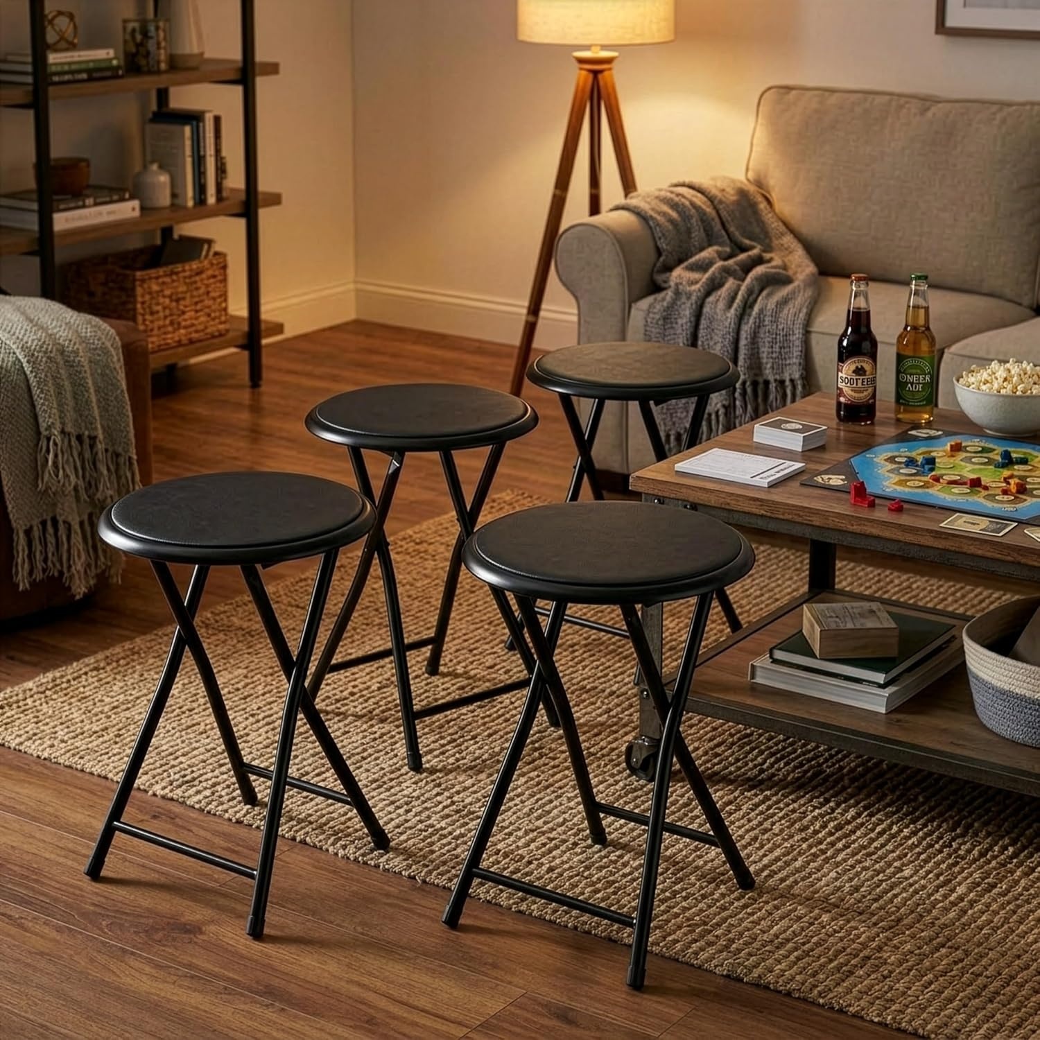 image:imageFolding Stool Portable Backless 18Inch Stool with 225lb Capacity Single Collapsible Counter Bar Stools Compact Folding Chair for Kitchen or Rec Room Camping Indoor and Outdoor by Lavish Home18 Inch