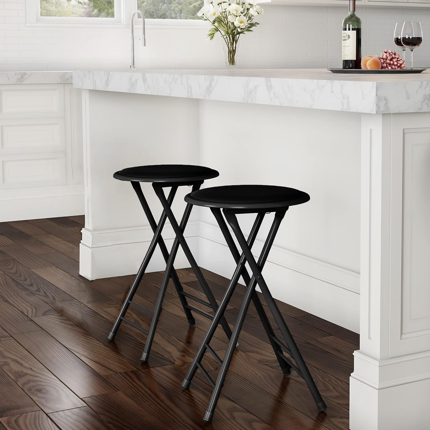 image:imageFolding Stool Portable Backless 18Inch Stool with 225lb Capacity Single Collapsible Counter Bar Stools Compact Folding Chair for Kitchen or Rec Room Camping Indoor and Outdoor by Lavish Home24 Inch
